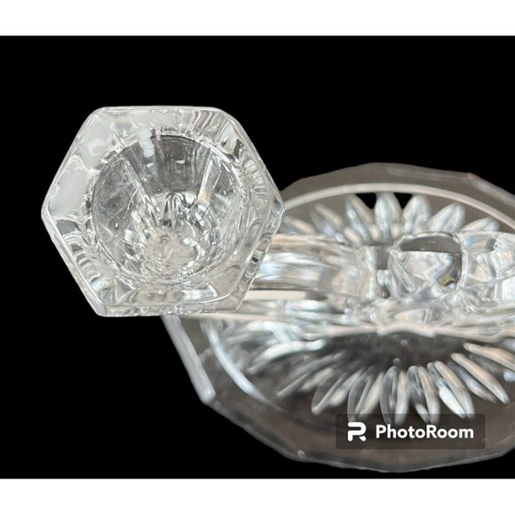 Vintage Lead Crystal Candelabras Set of 2 Taper Candleholders West Germany - Picture 4 of 5